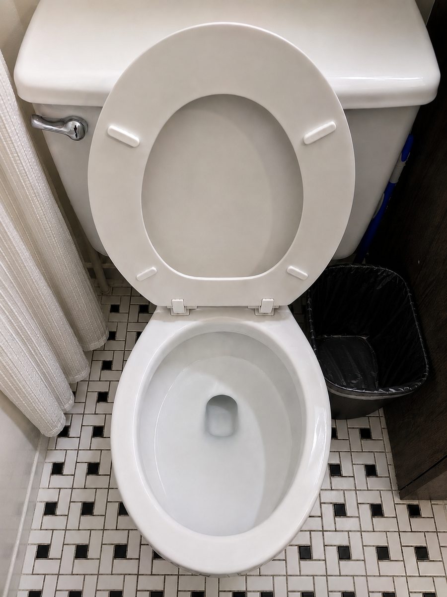 Same toilet after Ivybrook cleaning, bright white and sanitized